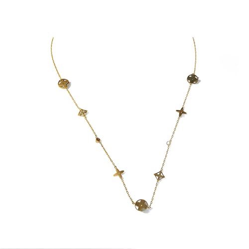 Four Leaf Clover Necklace for Women-18K Gold Plated CZ Cubic Zirconia Chocker Necklace, Dainty Lightweight Lucky Necklace Accessories Jewelry gifts for Mother's Day.Adding color to the charm of women