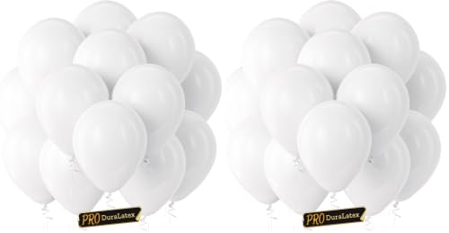 Image of Bezente Pro Duralatex White Extra-Thick Balloons 200 Pack 12 inch