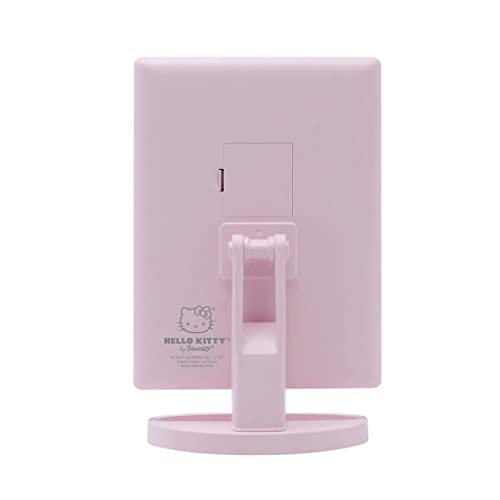 Impressions Vanity Hello Kitty Mirror With Lights, Trifold Led Tri-Tone Makeup Mirror With Touch Sensor And Three Adjustable Mirror Panels, Makeup Vanity Handheld Magnifying Mirror (Pink) #TOP6