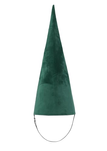 Koalswm Medieval Pointed Cone Hat Renaissance Dwarf Elf Headwear for Adults Halloween LARP(Green)