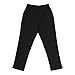 Men's Baggy High Waist Drawstring Pants Casual Button Cotton Linen Trousers Solid Breathable Beach Sweatpants (Black,XX-Large)