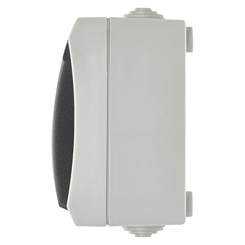 EMOS 2-fach Schutzkontakt-Steckdose mit Klappdeckeln, Aufputz zur Wandmontage, für Feuchtraum und Außenbereich geeignet, 250 V~/16 A max., Schutzklasse IP44/IP54, Schuko, Kunststoff