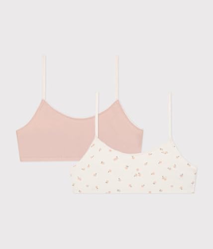 Petit Bateau Girls 2 Pack Floral and Solid Brassieres4
