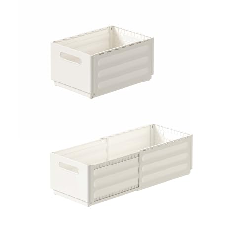 Reflygen 2 Pack Expandable Plastic Storage Boxes, Multi-Purpose Folding Organizer, Drawer Storage Divider For Bedroom, Kitchen And Snack Storage (L) by Reflygen - Used condition - US$16.18