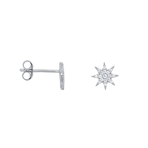 Pendientes exquisitos para mujer en plata con cierre piercing seguro