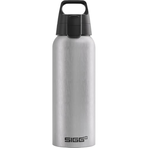 SIGG - Gourde Aluminium - WMB One Alu - Certifiée Neutre En CO2 - Convient Aux Boissons Gazeuses - Étanche & Légère - Sans BPA - Gris - 1L