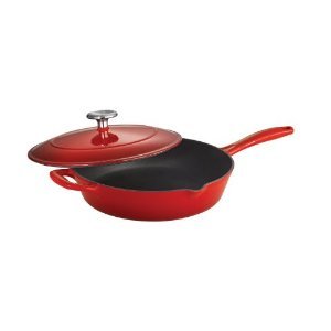 Tramontina 10" Cast Iron Covered Skillet - Red