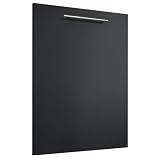 Geschirrspülerfront/Blende – 19 mm MDF – für vollintegrierte Spülmaschinen – inkl. Edelstahlgriff – 715×594 mm – Schwarz Matt