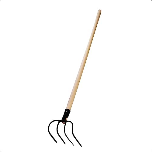 Fourche à Fumier Krumpholz - 4 Dents Rondes, Longueur 210 Mm - Avec Manche - Neuf