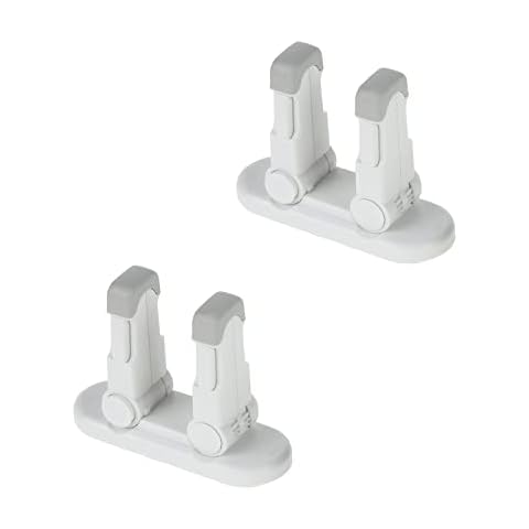 Door Locks for Children (2 Pack) Prevents Toddlers from Opening Doors. Easy One Hand Operation for Adults. Durable ABS with Strong Adhesive Backing. Simple Install, No Tools Needed Cover