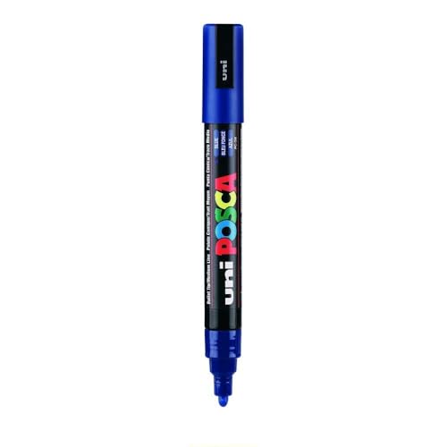 Image of POSCA PC-5M Marker | 1.8-2.5 mm Bullet Shaped Tip (Blue Ink)