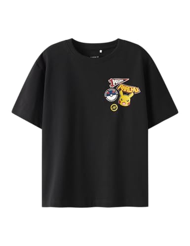NAME IT Nkmjeno Pokemon Nreg SS Top Box Noos Sky, Negro, 158-164