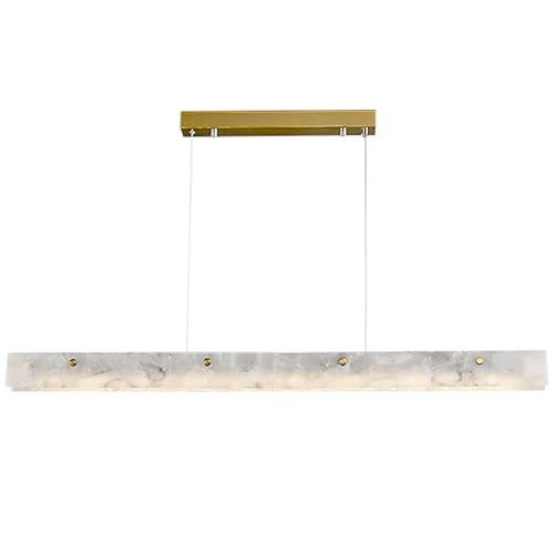 Lustre en marbre espagnol et LED linéaire pour salle à manger moderne