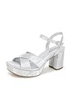 Reaction by Kenneth Cole REEVA PLATFORM SILVER GRID METALLIC 9