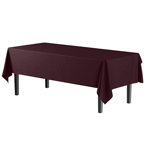 Exquisite Party Solids 6-Pack Premium Plastic Tablecloth 54in. X 108in. Rectangle Plastic Table Cover - Brown by Party Solids - Image 2