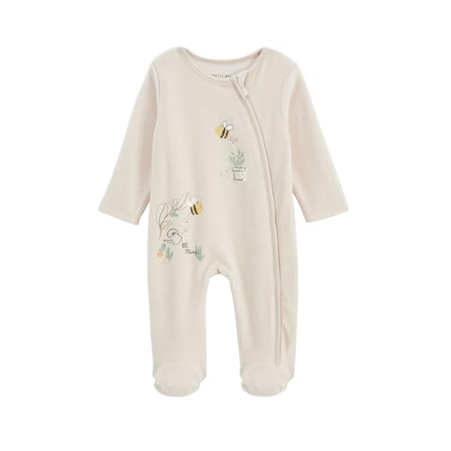 Petit Béguin - Pyjama bébé en velours ouverture zippée Eden
