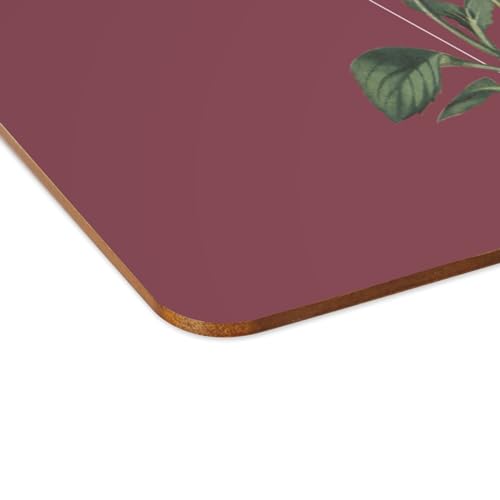 Sets de table souple dessous en liège napperons rouge chat fleurs 39,5x28,5 - 4
