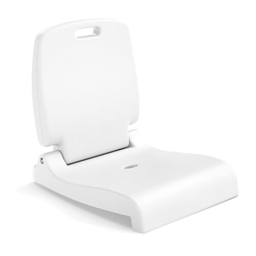 COSTWAY Klappbarer Klappsitz für Pool, tragbarer Outdoor-Stuhl mit Griff & Rückenstütze, Abflussloch, PE-Rahmen, Bodenstuhl für Camping, Picknick, Stadion (Weiß)