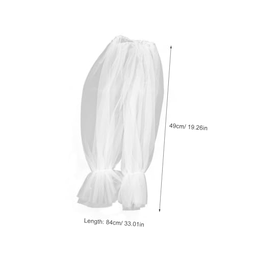 Guantes largos de tul con mangas abullonadas elegantes para novia 2