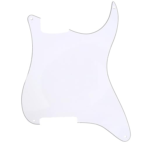 Musiclily 4 Hole Strat Pickguard Blank Material Guitar Scratch Plate for Fender Stratocaster Electric Guitar Replacement, 3Ply White