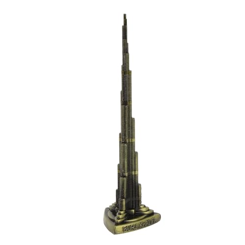 LIYJTK Burj Khalifa Modelo 18cm Aleación de Color de Bronce Exquisito Torre de Recuerdo dormitorios