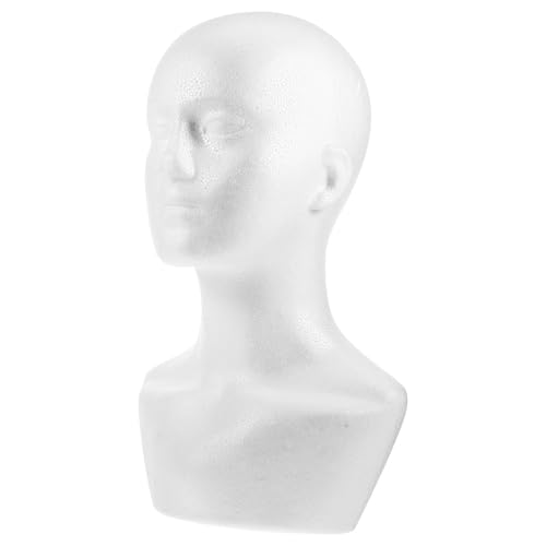 Zerodeko Cabeza de Maniquí para Soporte de Pelucas y Sombreros con Base Grande Varios estilos de Plástico Blanco Fácil de Mover y Resistente al Viento , Adecuado para Varios estilos