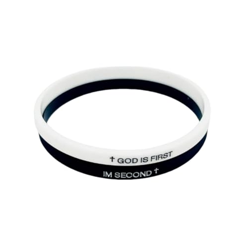 Pulsera Blue Drop GOD IS FIRST de silicona para mujer y hombre miniatura 1