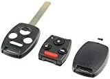 Key Fob Keyless Entry Remote Shell Case & Pad fits Honda Accord Civic Pilot (KR55WK49308, MLBHLIK-1T, N5F-S0084A)
