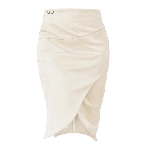 FLUFFY SENSE. Midi Skirt for Women Stretch High Waist...