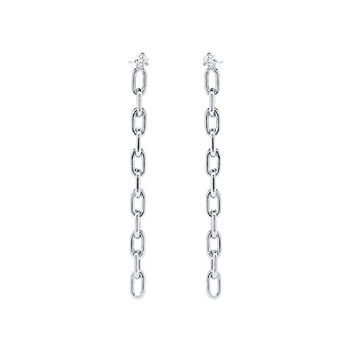 Boucles d'oreilles chaîne de papier argent 925 anti-irritation femme