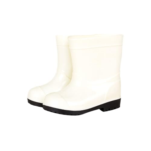 Botas de agua impermeables hasta el tobillo para niños y niñas, botas de goma Wellington, botas de agua para la escuela, para exteriores, senderismo, zapatos de agua ligeros para caminar, White, 34 EU