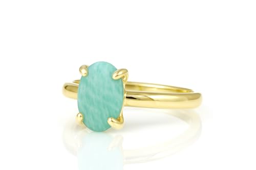 Bague de mariage amazonite personnalisable et bijoux artisanaux