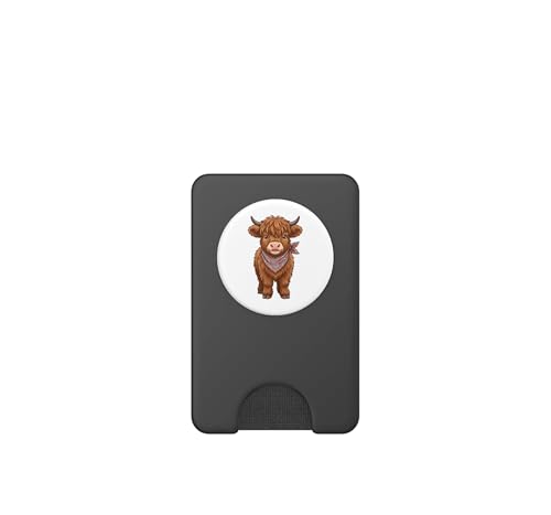 PopSockets PopWallet de Vaca de las Tierras Altas para MagSafe con tarjetero extraíble 2