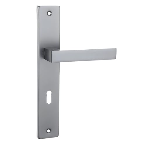 domino QUBIK M45 – Set di 72 Maniglie per Porta in Alluminio Satinato Cromato, Argento | Per Camera, Ufficio, Cantina e Porte Interne | Resistente e di Qualità Professionale