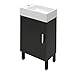 YITAHOME 16 Inch Bathroom Vanity with Sink, Bathroom Cabinet Vanity for Small Space, Freestanding Storage Bathroom Vanity with 1 Soft Closing Cabinet, Black