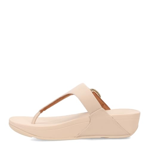 Image of FitFlop Womens LULU Crystal Buckle Toe-Post Sandals with Microwobbleboard Technology, Microfiber Toe Post, Slip Resistant Rubber Outsole, Cushioned Arch Support for All Day Comfort