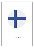 Design Poster Finnland Kreis Flagge | Premium Druck in 