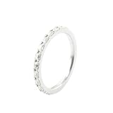 Gualiy Anillos para mujer, oro blanco, 9/14/18 quilates con moissanita rectangular de 2 x 4 mm, joyería de boda, Oro blanco de 9 quilates, Moissanita