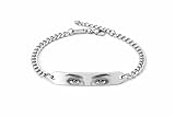 Vero Bijoux Bracciale con foto incisa occhi con fotografia personalizzata - Bracciale con foto incisione - Incisione laser nitida e perfetta - Made in Italy