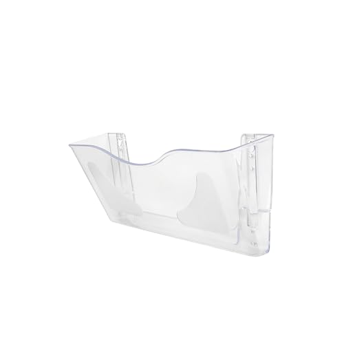 Deflecto Smoke Landscape Wall Mounted File Holder - A4 Wall Mounted Document Holder - A4 Leaflet Holder Wall Mounted Letter Rack - Letter Holder Wall Mounted Magazine Rack Folder Holder