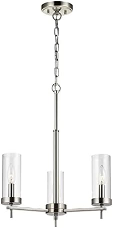 Sea Gull Lighting Generation 3190303-962 Contemporary Modern Three Light Chandelier from Seagull-Zire Collection in Pewter, Silver Finish, Brushed Nickel