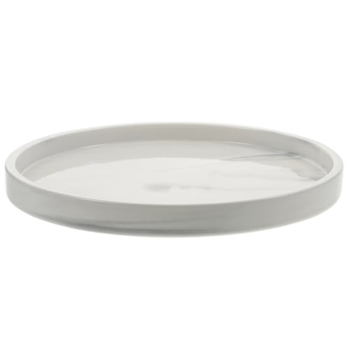 BESTonZON Vassoio Portagioielli Marmorizzato in Ceramica 25 CM Contenitore per Cosmetici e Gioielli Vassoio Portaoggetti da Scrivania per Uso Domestico