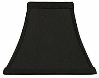 Upgradelights Square Bell 6 Inch Clip On Chandelier Lampshade 3x6x6 (Black with Gold)