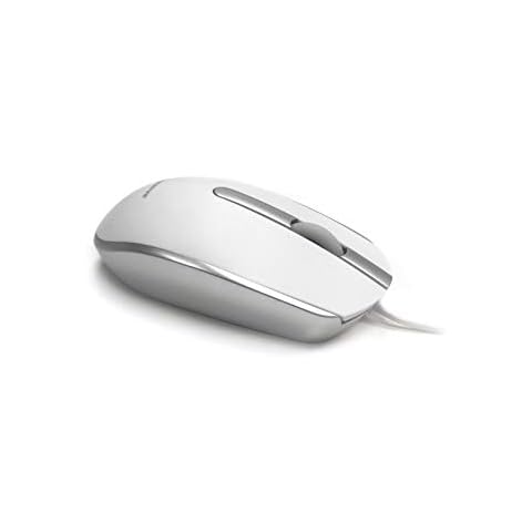Accuratus M100 MAC Mouse - USB-A Wired Full Size Slim Apple Mac Mouse with Silver and Matt White Tactile Case Cover