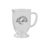 The Memory Company Officially Licensed Personalized 16oz Café Glass Mug,LAR - Los Angeles Rams