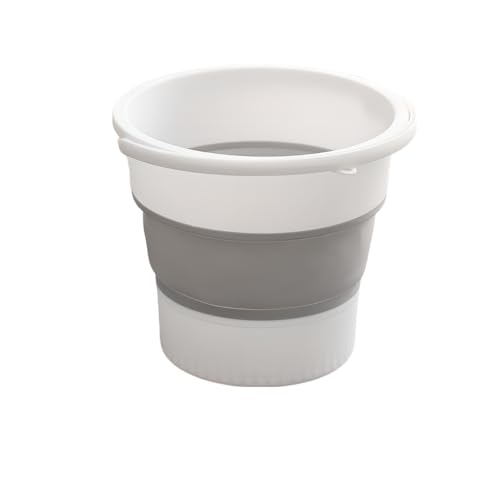 Gorocking 折りたたみ バケツ 5L/10L/17L 4色 掃除 洗濯 洗車 足湯 釣り (グレー, 10L)