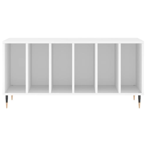 Support console audio vidéo stable en bois blanc et pieds robustes - 4