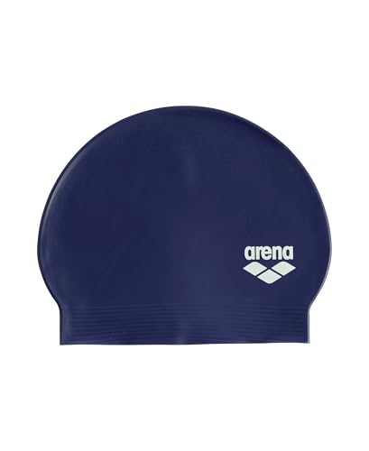 Arena Unisex Soft Latex II Swim Cap for Women and Men Fitness Swimmers Intensive Training Durable Soft Elastic Bathing Flat Cap, Navy/White