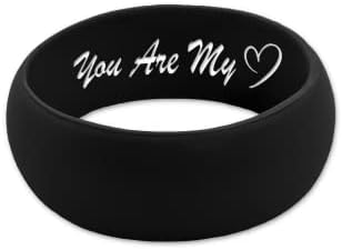 CUSTOM ENGRAVED Men's Silicone Wedding Band Active Flex Ring - Personalize Any Text, Symbol, Image - SHIPS NEXT DAY