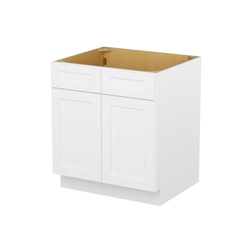 Image of Furinno Shaker Sink Bases Kitchen Cabinet, Ready to Assemble, 24 D x 30 W x 34.5 H, White